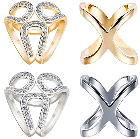 4 Stück Schal Ringe,Goldene Schalschnalle,Modisch Schal Clips,Schal Verschluss Ring,Halstuch Clip,Metall Schals Schnalle,Schalring Clip,Wird Für Damenschals Und Seidenschals Verwendet