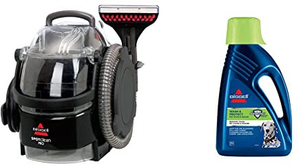 BISSELL SpotClean Pro | Our Most Powerful Portable Carpet Cleaner | 1558E & Wash & Protect Formula | for Use with All Leading Upright Carpet Cleaners | Removes Pet Stains & Odours | 1087N, Plastic