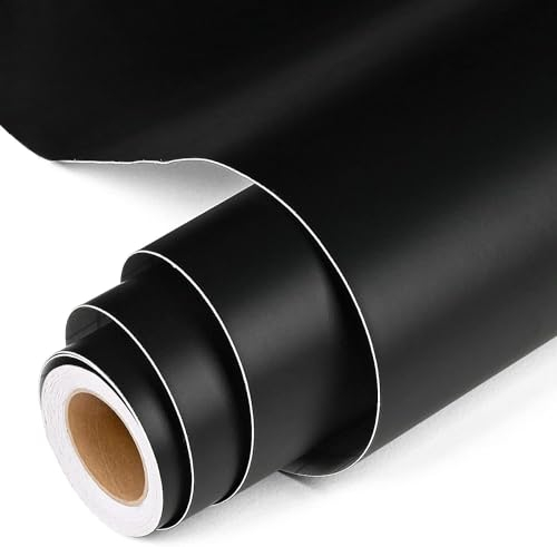 Prime Vinyl Vinylfolie Plotter -30cm x 305cm- matt Schwarz Permanentes selbstklebendes Vinyl, Plotterfolie Rollen Rückseite Vinyl für Silhouette Cameo, meisten Schneidemaschine