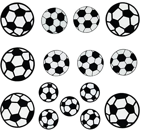 Yayatty Iron On Patches, 15 PCS Soccer Ball Embroidered Patches Sewing Repair Patches Jeans Patch Iron on Inside for Clothing Jeans and DIY Repair