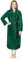 NY Threads - Vestaglia lunga da donna in morbido pile caldo, con collo a scialle, di alta qualità, Verde, Medium