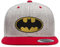 Batman Offizielles Lizenzprodukt Logo Premium Snapback Cap (Heather Gray-Rot), Einheitsgröße