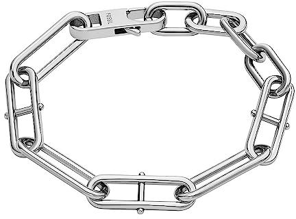 Fossil Armband für Frauen Heritage D-Link Edelstahlkettenarmband, Länge: 165mm/175mm/190mm, JF04502040