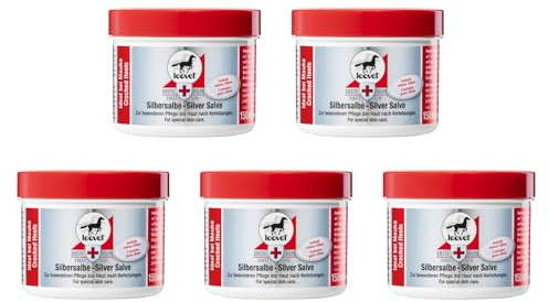 RL24 – leovet Silbersalbe – Haut- & Hufpflege – 5 x 150 ml (5er Set) | Pferdesalbe mit Silber & Zink – Pferdebalsam – Salbe mit hochwertigen Pflanzenölen – Wundsalbe ideal bei Mauke