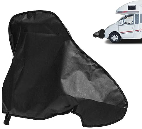 Pizsieat Funda universal grande para remolque, color negro, estilo moderno, tela Oxford, cubierta de protección impermeable con hebilla de correa ajustable para caravana, remolque, caravana (97 x 72