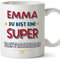 Mugffins Tassen Personalisierten für TRAKTORFAHRERIN Frau - Auf Deutsch - Du Bist Super - 11 oz / 330 ml - Individuell Anpassbar Geschenk Mitarbeiter