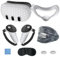 BeisDirect 7-Piece Set for Meta Quest 3 Accessories, Quest 3 VR Silicone face Cover, VR Shell Cover, Quest 3 Touch Controller Grip Cover, Protective Lens Cover, Disposable Eye Cover (White)