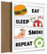 Lustige Geburtstagskarte für Erwachsene Raucher, erhellen Sie ihren Tag! Witzkarte, Eat Sleep Repeat Karte, Rauch
