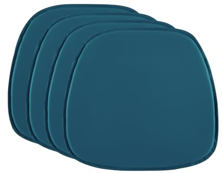 DORAFAIR 4-Pcs Stuhlkissen Leder Eckig Sitzkissen Sitzauflage Gepolstert für Stühle in Haus und Garten, 39 x 38 x 2cm,Dunkle Morandi-Farbe