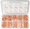 200pcs Solid Copper Massiv-Kupfer Dichtungssatz, 9 Größen metrische Kupferdichtringe Sortiment Kit,Kupferscheiben Hardware Zubehör Unterlegscheiben Kit runde Dichtungen Massiv-Kupfer Schlitzstopfen