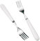 MEIYAHOME 2 Stück Hohe Qualität Hauptgabel,18-10 Edelstahl Menuegabel Weiß Keramischer Griff,SUS304 Steak Gabel, Abendessen Gabel, 8-Zoll 20.5cm,Ideal Für Zuhause,Restauroom, Hotel (2)