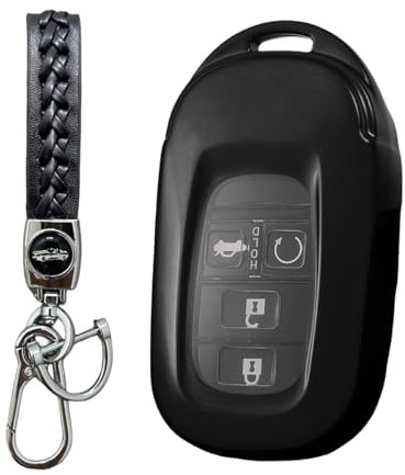 MEDZUK Coque Clé Compatible avec Honda ZRV 2023-2024 2025 Coque de Protection pour clé de Voiture TPU, Accessoire Étui pour Clés avec Porte-clés (Noir)