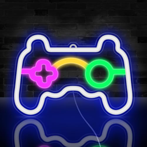 Jinlaili Insegna al Neon LED, Gioco Insegne al Neon USB, Led Gaming Neon, LED Luci al Neon, Luce al Neon, Luce al neon da parete, Gioco Insegne al Neon Led per Camera da Letto Sala Giochi