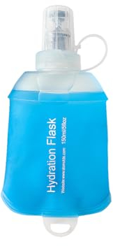 ZESION Blaue weiche Thermosflasche, TPU, faltbar, für Trinkrucksäcke/Laufwesten, Laufen, Wandern, Radfahren, Faltflasche, 150 ml