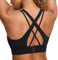 SYROKAN Sport BH Damen Starker Halt Vorderverschluss Schalen BH ohne Bügel Cross Back Schwarz 85C