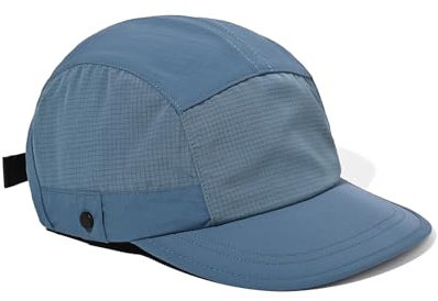 Clakllie Schnelltrocknend Basecap Herren Nylon 5 Panel Cap Atmungsaktiv Flat Brim Caps Sun Protection Dad Caps Leichte Running Kappe,Blue