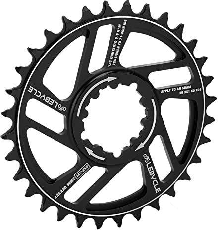 GLOGLOW 3 Mm Versetztes Kettenblatt aus Eloxiertem Aluminiumlegierungsmaterial für GXP-Direktmontage-Kettenblatt, Kraftvolles Fahrradfahrerlebnis (Black)