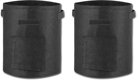VOSSBACH 2X Pflanzsack 20 Liter aus Vliesstoff mit Sichtfenster Kartoffel Tomaten Pflanztasche Pflanzbehälter Pflanzbeutel