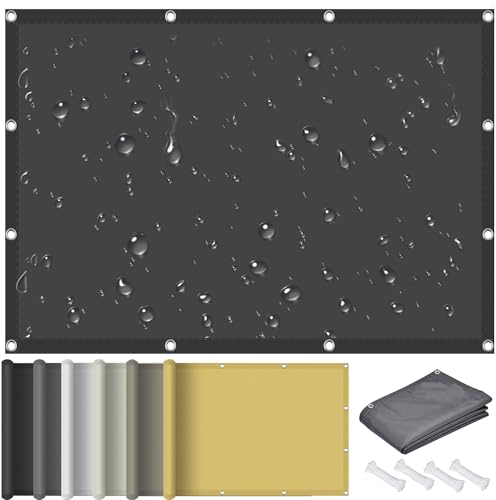 Sonnensegel Balkon 160 x 760 cm Sonnensegel Leinwand 95% UV Schutz PES Polyester Reißfest Wetterfest für Balkon, Pool, Garten Sonnensegel, Dunkelgrau
