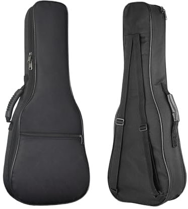 Farcaya Tenor-Ukulelen-Tasche, 66 cm, weicher Ukulelen-Rucksack, Gigbag mit verstellbaren doppelten Schultergurten, 0,5 cm dicke Schaumstoffpolsterung, schützendes wasserdichtes Oxford (Schwarz, 66