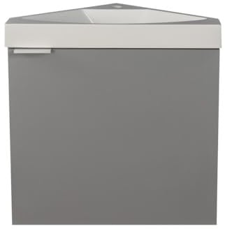 Vente-unique-Mueble Flotante esquinero con Lavabo Gris Mate - 56 cm - MANODO