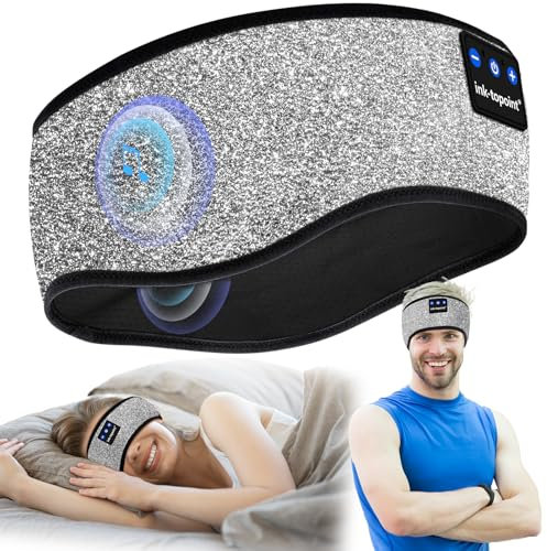 ink-topoint Sleep Headphones Headband Bluetooth 5.4 Soft Headphones for Sleeping & Sport with Thin Speakers,Wireless Music Earphones Tech Gifts for Men Women Teens Yoga Workout Fitness Relax Travel