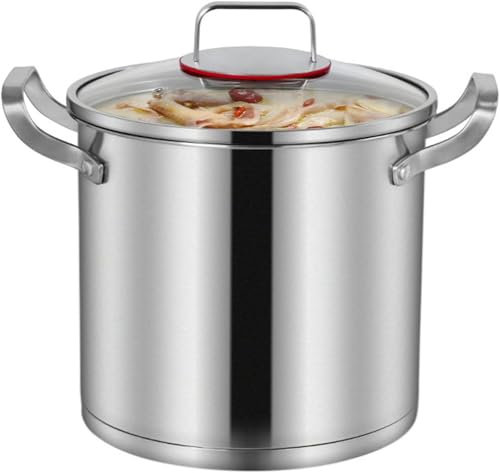 Zuppiera, zuppiera, pentola Multiuso in Acciaio Inox 304 con Coperchio per cuocere la Pasta, induzione a Gas e Cottura a Fiamma Libera