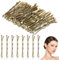 HJZHII 50 Pièces 3,5cm barettes cheveux femme,barrette cheveux femme,pince plate cheveux pince a cheveux mini épingles à cheveux ondulées en métal invisible pour femmes filles coiffures or