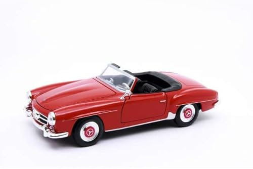 Welly Mercedes-B SL-Klasse 190SL W121 BII Cabrio Offen Rot 1955-1963 1/24 Modell Auto