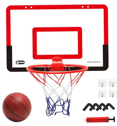 Basketball Hoop Indoor - Door Basketball Hoop | Basketball Hoop Kids | Miini Basketball Hoop | Over The Door Basketball Hoop | Punch Frree Wall Mount Basketball Hoop For Kids And Adults