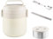 ZingZaak Thermal Food Container,Food Flask For Hot Food,Double-layer vacuum insulation Food Jar, 1.2L Stainless Steel, Leak-Proof,Hot/Cold 6-12 Hours, with Foldable Spoon and Chopsticks, White