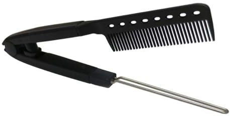 CLISPEED Plancha de Pelo Profesional V Forma 1 Peine Alisador Compacto Herramienta de Peluquería para Hombres y Mujeres