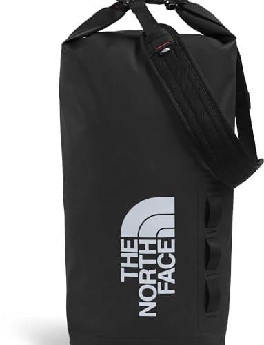 The North Face Base Camp Dry Bag - Roll-Top Waterproof Stuff Sack, Ideal for Camping Gear & Kayak Accessories, TNF Black/TNF White, 18 Liters