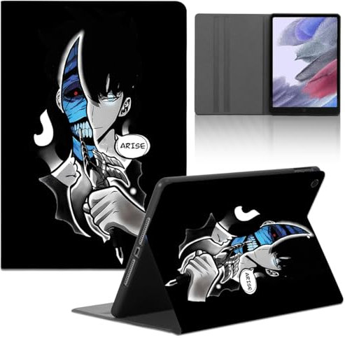 Tablet Coque pour Apple iPad Air 2 9.7'', Anime Solo Leveling Modèle Housse de Anti-Collision Protection en Cuir PU Flip avec Fonction Support Anti TPU Cartoon Cover
