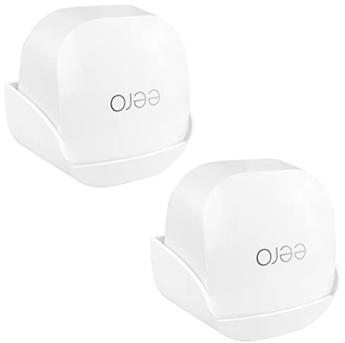 HOLACA Wall Mount Bracket Compatible with eero 6+ Mesh Wi-Fi Router - Adhesive & Screw Mounting Holder for eero Router, 2 PCS