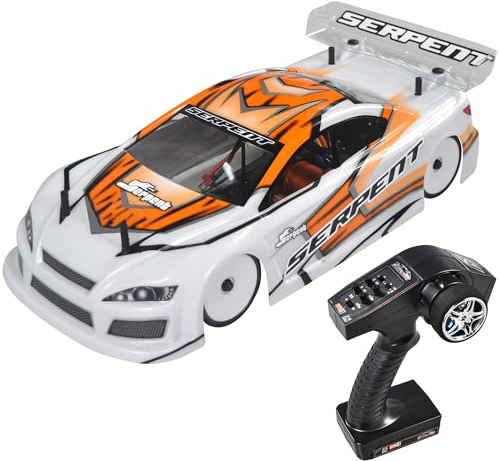 Serpent X20 1/10 Auto de Turismo RC RTR, Coche RC Eléctrico 4WD Rápido con Motor sin Escobillas, Partes de Fibra de Carbono y Aluminio CNC, Alta Velocidad, Baterías y Cargador No Incluidos (Naranja)