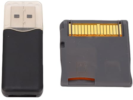 CHEOTIME Video Game Flash Card with SD Reader, Multi Format and Language Compatible Memory Expansion Card Small Adapter for NDS 3DS 2DS Gaming Consoles (Silver)