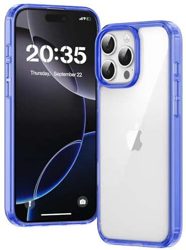 Voyahülle Clear Case for iPhone 16 Pro, Ultra Thin, Shockproof TPU Cover, Anti-Yellowing, Crystal Clear, Phone Case for Apple iPhone 16 Pro - Light Blue