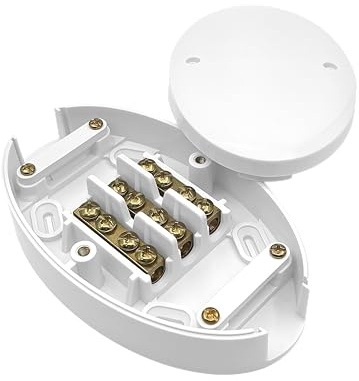 EVOGES Vector 60A 3 Terminal Junction Box – White, Heat-Resistant Electrical Enclosure, Secure Cable Management