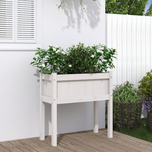 Genérico Jardinera con Patas Madera Maciza de Pino Blanco 70x31x70 cm,Casa y jardín,Jardín,Jardinería,Maceteros y jardineras-837556