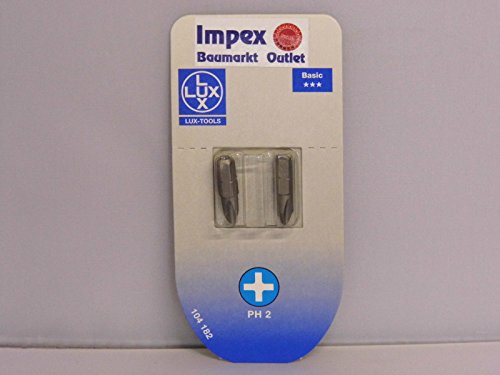 LUX 104182 Phillips (Kreuzschlitz) - Bit Gesamtlänge in mm 25 mm Größe PH 2 BASIC