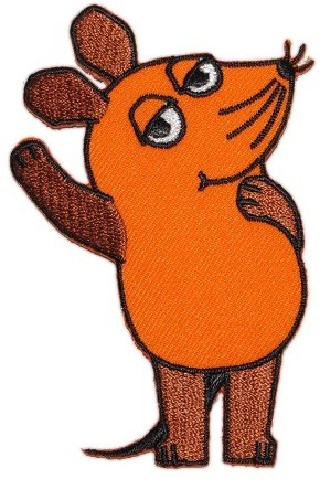 alles-meine.de GmbH die Sendung mit der Maus 6,2 cm * 9,2 cm Bügelbild Aufnäher Applikation Mäuse orange Tier Tiere