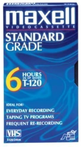 Maxell T120GX/5PK VHS Cassette Standard Grade T-120, 6 Hour 5-Pack