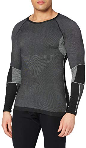 CMP - Felpa uomo senza cuciture, Nero, L/XL