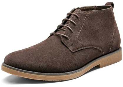 Bruno Marc Stivaletti Chukka Invernali da Uomo Stivaletti Stringati in Pelle Scamosciata Stivali Uomo Desert Boots,Size 43.5,Marrone/Scuro,Chukka