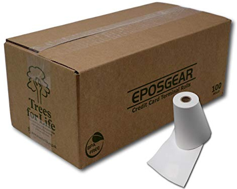 EPOSGEAR® 57mm x 30mm 57x30 Thermal Paper Till Cash Register Credit Card PDQ Swipe Chip and Pin Machine Receipt Printer Rolls - BPA Free - Compatible with Ingenico, Verifone and More (100)