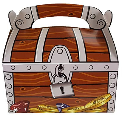 Unbekannt 12er Set Piraten-Schatzkisten – Perfekt für Kindergeburtstage, Mitgebsel & Schatzsuchen – 15,5 x 15 x 9 cm – Piraten-Mottoparty – von Palandi®