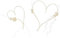 PartyDeco Rattan Herzen mit Blumensträußen Creme 2 STK. Hochzeit Party Familientreffen