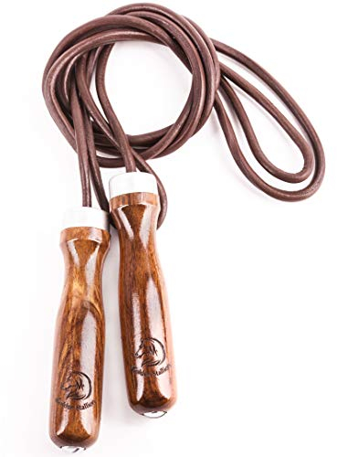 Golden Stallion – Corde à Sauter Ajustable avec des roulements à Billes et des Poids – Corde à Sauter en Cuir pour Tous Types de Sports
