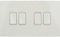 Schneider Electric Ultimate Screwless Flat Plate - 4 Gang Rocker 2 Way Light Switch, Single Pole, 16AX, GU1442WPW, Painted White with White Insert